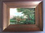 Schilderij "Hoeve met brugje" Lucien Boschmans, Ophalen of Verzenden