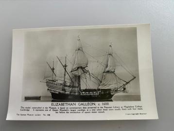 Vintage Carte Postale Militaire  Elizabethan Galleon 1600