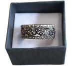 zilverkleurige damesring ringmaat 59., Handtassen en Accessoires, Ringen, Gebruikt, Zilverkleurige damesring, Ophalen of Verzenden