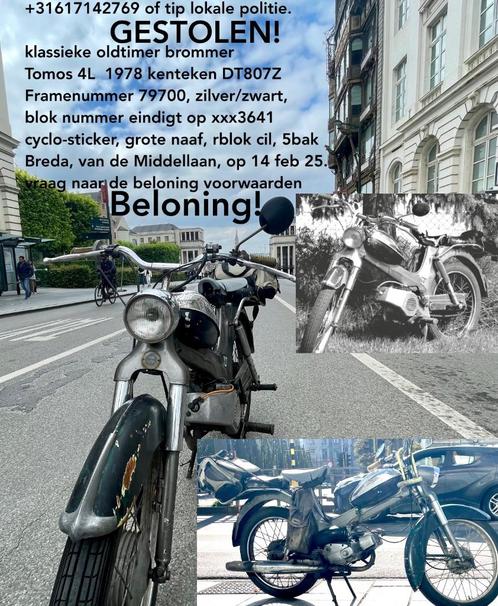 Gezocht Tomos, beloning, Fietsen en Brommers, Brommers | Oldtimers, Overige merken, Klasse B (45 km/u), Ophalen of Verzenden