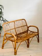 Vintage rotan bankje plus fauteuils jaren 60, Rechte bank, Vintage midcentury boho, Ophalen of Verzenden, Zo goed als nieuw