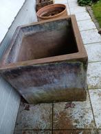 Italiaanse terracotta bloembak 40x40x40 winterhard, Tuin en Terras, Ophalen, Gebruikt