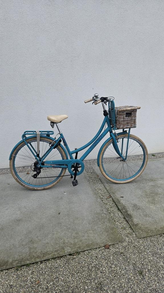 Dames/meisjesfiets met mand Thompson, Fietsen en Brommers, Fietsen | Dames | Damesfietsen, Zo goed als nieuw, Versnellingen, 47 tot 50 cm