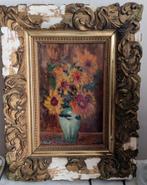 schilderij  bloemen Rachel Baas ? 18cm x 28cm op hout, Ophalen