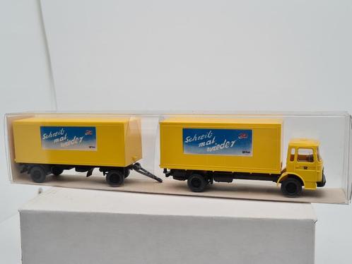 Mercedes vrachtwagen combi Duitse Post - Wiking 1/87, Hobby en Vrije tijd, Modelauto's | 1:87, Zo goed als nieuw, Bus of Vrachtwagen