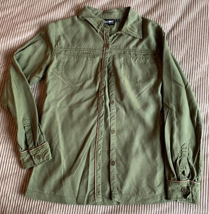 Kaki hemd meisjes Someone maat 152, Kinderen en Baby's, Kinderkleding | Maat 152, Gebruikt, Meisje, Shirt of Longsleeve, Ophalen of Verzenden