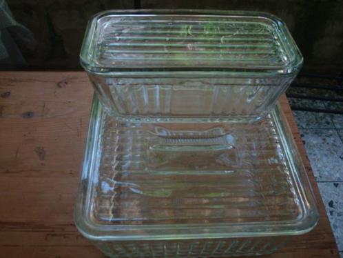 2 contenants vintages "Anchor Hocking " en verre, Huis en Inrichting, Keuken | Keukenbenodigdheden, Zo goed als nieuw, Ophalen