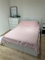 Malm bed IKEA wit met 2 lades, Huis en Inrichting, Slaapkamer | Bedden, Ophalen, Wit, 140 cm, Zo goed als nieuw