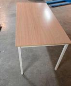 Table de bureau rectangulaire métal blanc / plateau bois cla, Enlèvement, Comme neuf, Bureau