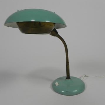 Turquoise bureaulamp met buigstang, jaren 50