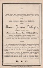 Carte de prière Verluyten, Hermans, Envoi, Image pieuse