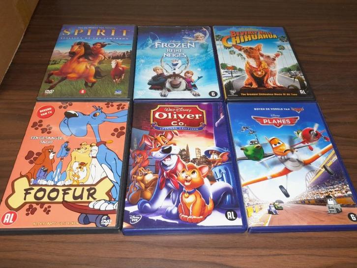 6 Dvd’s : Cartoons / Animals / Disney, Cd's en Dvd's, Dvd's | Kinderen en Jeugd, Gebruikt, Alle leeftijden, Ophalen of Verzenden