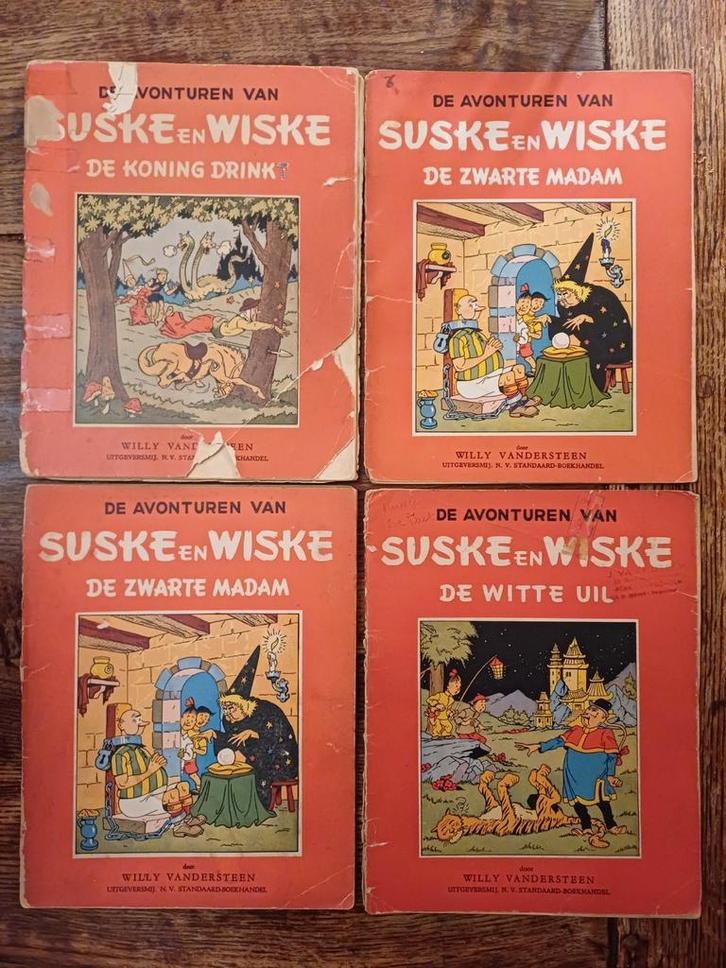 Grote keuze uit oude ongekleurde Suske en Wiske - rode reeks, Boeken, Stripverhalen, Gelezen, Meerdere stripboeken, Ophalen of Verzenden