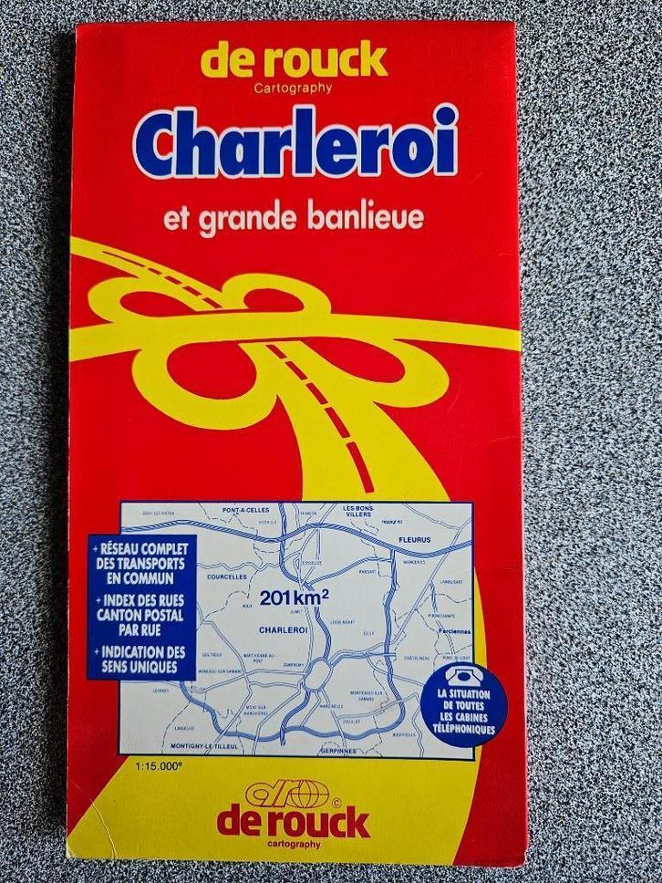 Carte routière - De Rouck -  Charleroi, Boeken, Atlassen en Landkaarten, Gelezen, Landkaart, België, 1800 tot 2000, Ophalen of Verzenden
