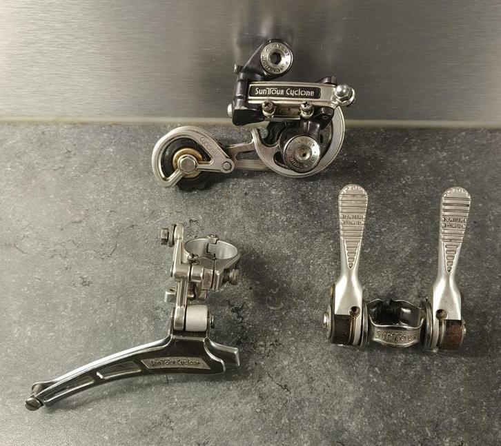 vintage Suntour Cyclone 1st gen minigroep  retro koersfiets, Fietsen en Brommers, Fietsonderdelen, Gebruikt, Ophalen