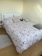 lit, sommier et matelas, Maison & Meubles, Chambre à coucher | Lits, Queen size, Enlèvement, 200 cm, Blanc