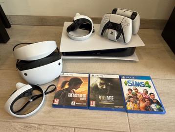 Playstation PS5 avec VR2 et deux jeux (1 VR), Enlèvement, Comme neuf