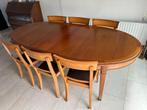 Table à manger extensible en bois de cerisier avec 6 chaises, Maison & Meubles, Comme neuf, Enlèvement ou Envoi