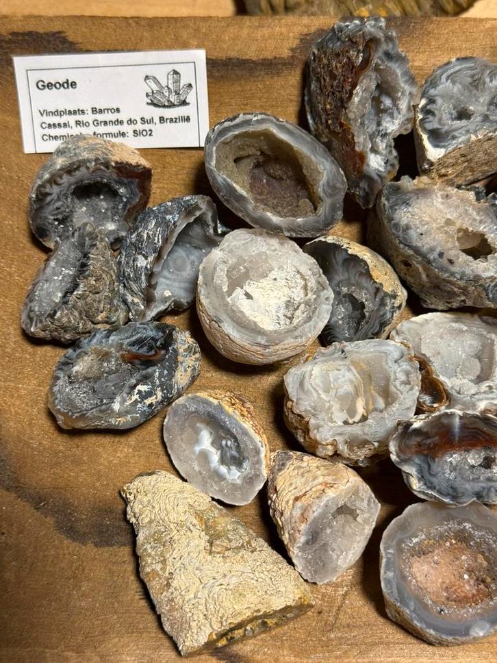 Petites géodes en agate polie — minéraux naturels, Collections, Minéraux & Fossiles, Minéral, Enlèvement ou Envoi