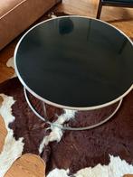 Salontafel zwart/inox/ glas, Huis en Inrichting, Tafels | Salontafels, Ophalen, Glas