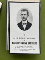 Gustave BARBIEUX 1866 Leuze 1928 Dinant, Ophalen of Verzenden, Bidprentje