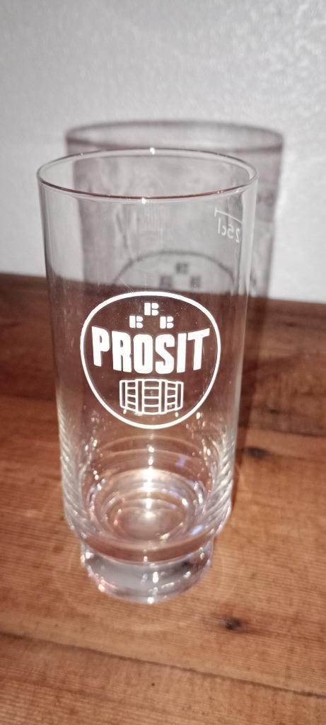 Brasserie bière verre Prosit 25 cl, Collections, Marques de bière, Utilisé, Verre ou Verres, Autres marques, Enlèvement ou Envoi