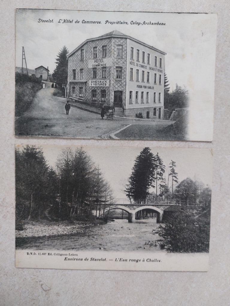 2 oude postkaarten Stavelot, Collections, Cartes postales | Belgique, Envoi