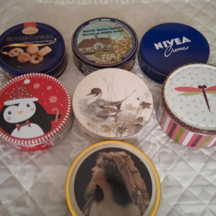 Lot blikken dozen en blikken trommels, per stuk of alles, Verzamelen, Blikken, Zo goed als nieuw, Ophalen of Verzenden