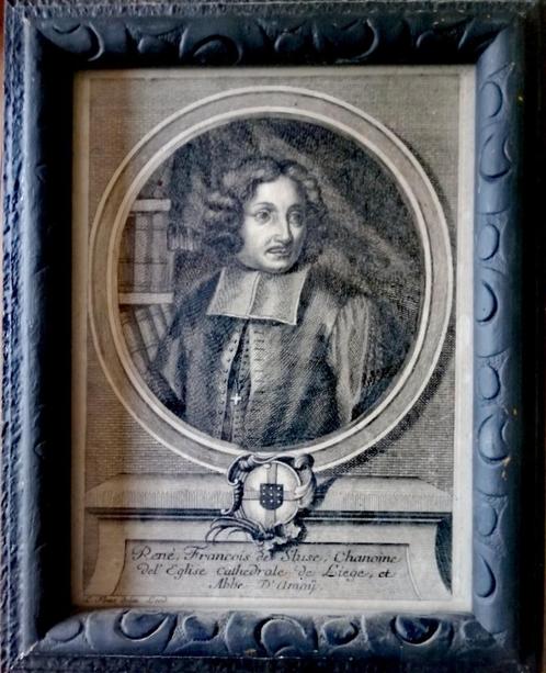 Portret van René François de Sluse – Belgische wiskundige In, Antiek en Kunst, Kunst | Etsen en Gravures, Ophalen of Verzenden