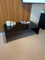Salontafel gehard zwart glas ronde hoeken, Huis en Inrichting, Tafels | Salontafels, Ophalen, Kunststof, Gebruikt, 100 tot 150 cm