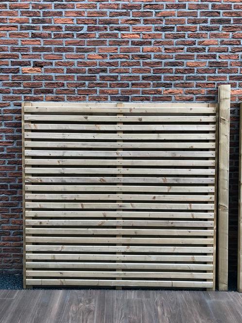 Schutting paneel met deur, Tuin en Terras, Schuttingen, Nieuw, Hout, 1 tot 2 meter, 3 tot 6 meter, Ophalen