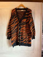 lange gilet zwart bruin veria 2xl 48-50, Kleding | Dames, Ophalen of Verzenden, Zo goed als nieuw, Zwart, Trui of Vest