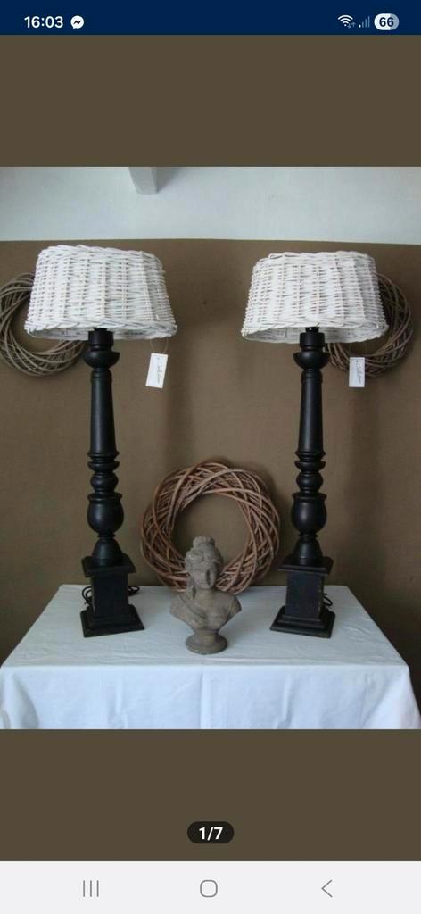 KOPPEL PRÀCHTIGE LANDELIJKE TAFELLAMPEN, Antiek en Kunst, Curiosa en Brocante, Ophalen