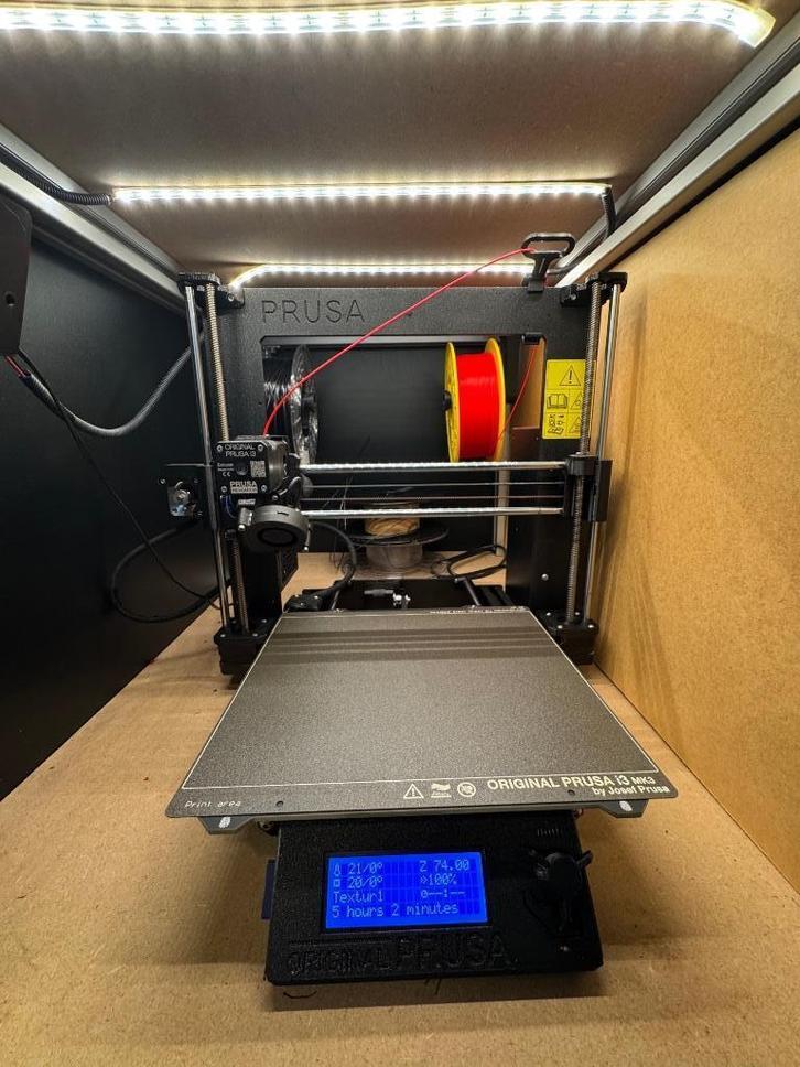 Prusa I3 MK3S - printer in nieuwstaat - met Accessoires, Computers en Software, 3D Printers, Zo goed als nieuw, Ophalen