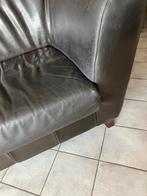 2 tot 3 persoonszetel in leder, donker bruin., Huis en Inrichting, Ophalen, Gebruikt, 150 tot 200 cm, Tweepersoons