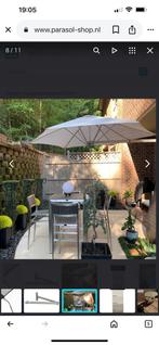Buiten parasol uitschuif baar met twee kleuren parasol, Tuin en Terras, Parasols, Muurparasol, Nieuw, Kantelbaar, 2 tot 3 meter