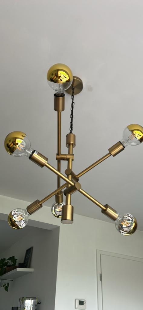 Lustre doré, Enlèvement, Comme neuf, Moderne