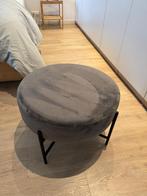 Pouf en velours gris, structure en métal noir, Enlèvement, Comme neuf, Métal