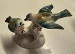 Figurine vintage porcelaine. Couple d’oiseaux (petit défaut), Enlèvement, Utilisé, Brun