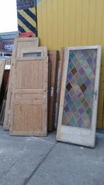 Lot oude houten deuren, Ophalen, Gebruikt, Glas, Binnendeur