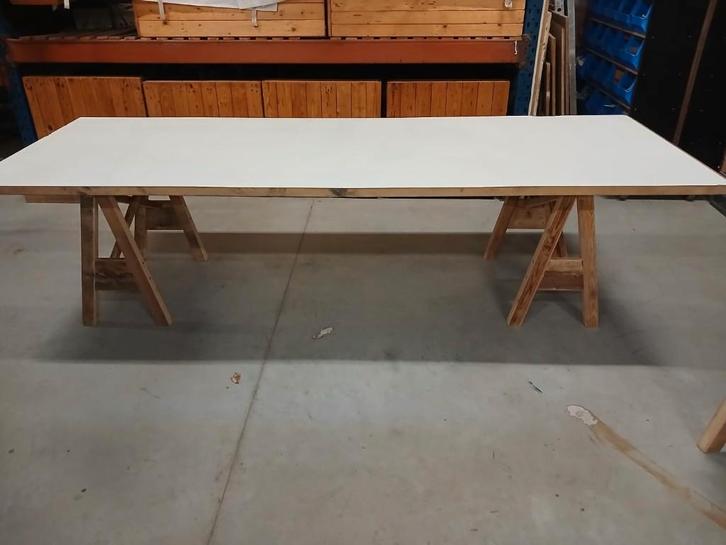 Tafel 3m x 1m + 2 schragen, Huis en Inrichting, Tafels | Eettafels, Nieuw, 100 tot 150 cm, 200 cm of meer, Vijf personen of meer