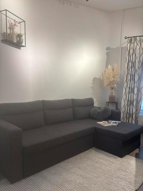 Nette hoekzetel te koop - donker grijs, Huis en Inrichting, Zetels | Zetels en Chaises Longues, Zo goed als nieuw, Ophalen