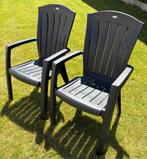 2 x Jardin tuinstoel grijs, Tuin en Terras, Tuinstoelen, Ophalen, Zo goed als nieuw, Plastic, Stapelbaar
