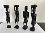 4 congolese houten beeldjes, Ophalen of Verzenden