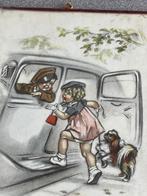 Antieke tekening germaine Bouret art deco, Ophalen