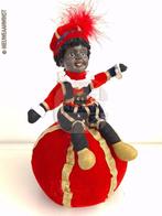 Authentieke etalage zwarte Piet pop op fluwelen bal - 20cm, Verzenden