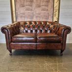 Hampton Chesterfield 2-zits Bank – Antiek Bruin Leer, Ophalen