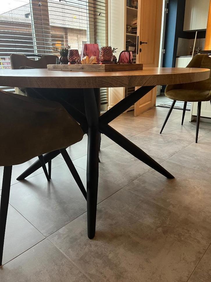 Mango eettafel 130 cm met stalen voet, Huis en Inrichting, Tafels | Eettafels, Zo goed als nieuw, 100 tot 150 cm, 100 tot 150 cm