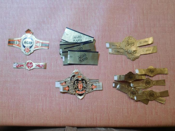 Sigarenbandjesfabrikant Agio, Verzamelen, Rookartikelen, Aanstekers en Luciferdoosjes, Gebruikt, Sigarenbandjes, Ophalen of Verzenden