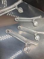 Vintage glazen soliflore / bloemhouder – art deco stijl 4stu, Handtassen en Accessoires, Piercings, Ophalen